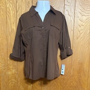 Zac & Rachel Chocolate Button-Down Shirt